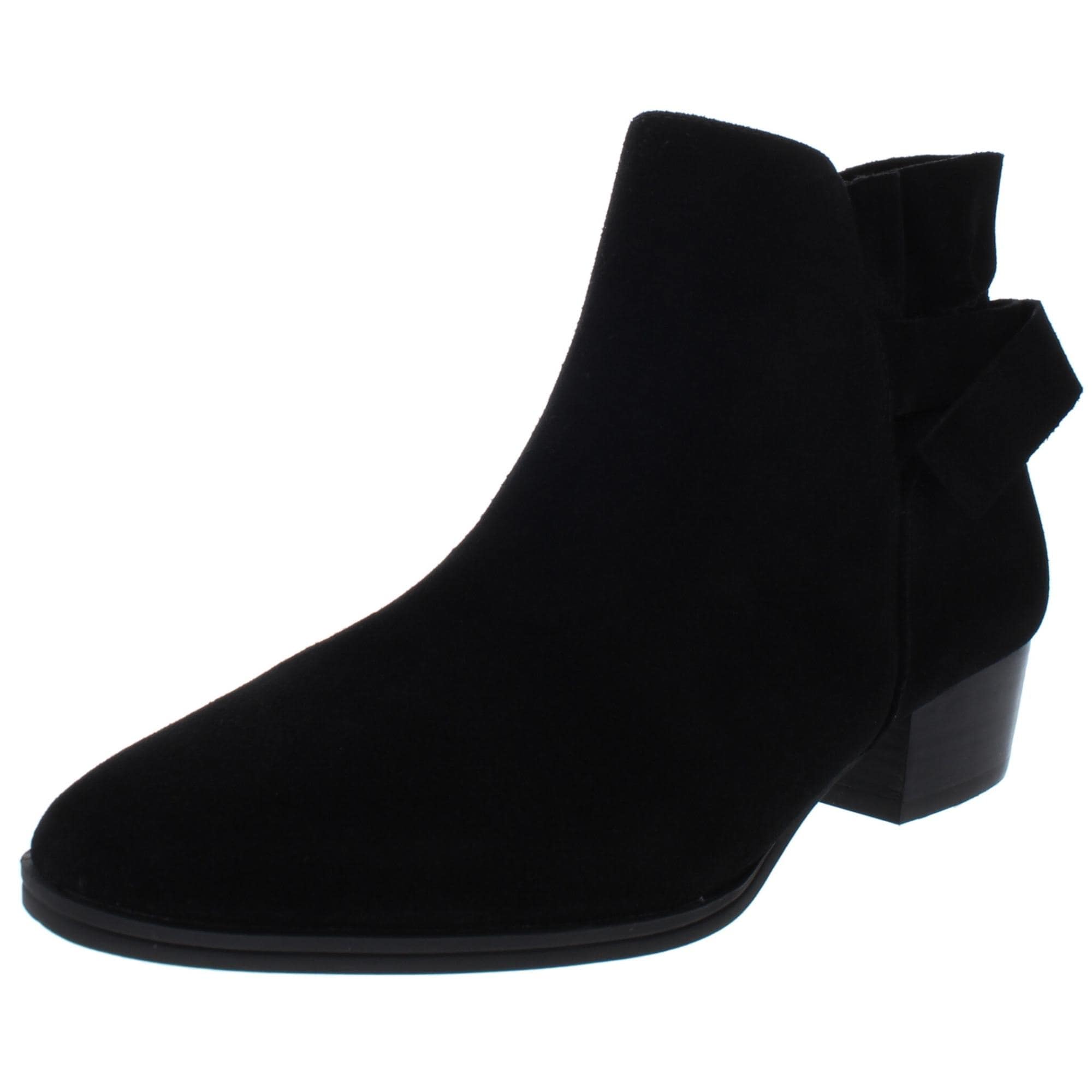 black ankle boots with bow