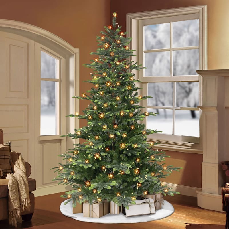 Pre-lit Medium Aspen Fir Artificial Christmas Tree - 7.5’ - LED Lights - 7.5 Foot