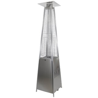 Pyramid Glass Tube Gas Patio Heater, 44,000 BTU Stainless Steel Finish