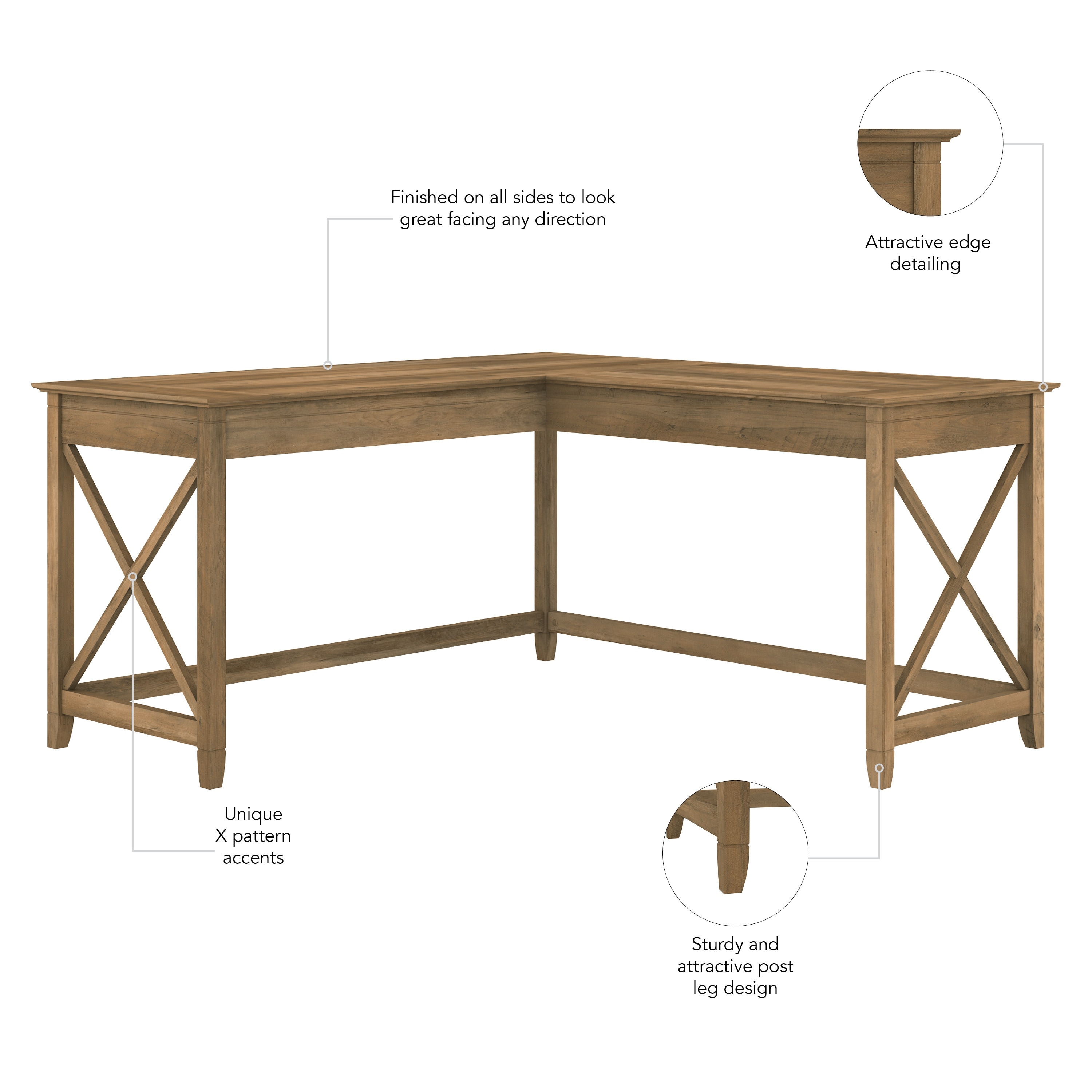 Bush l store shaped desk