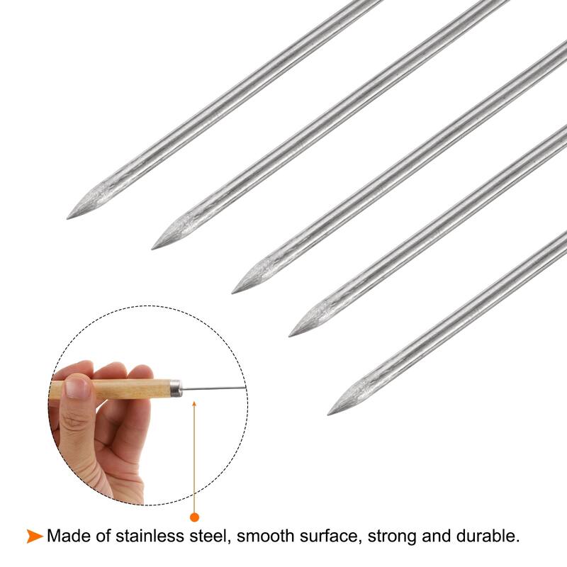 16pcs Kebob Skewers 34cm x1.6mm Round Sticks with Wood Grip Handle