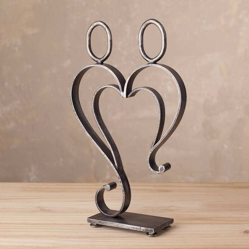 Novica Handmade Just Me And You Steel Sculpture
