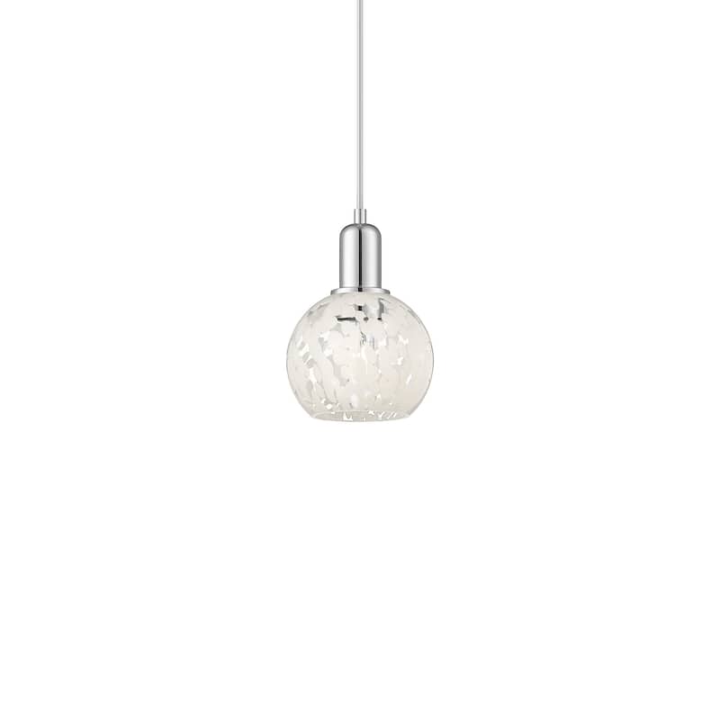 Innovations Lighting 716-1P-9-6 White Mouchette Pendant White - Polished Chrome / White Mouchette
