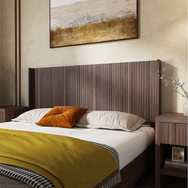 Wood Headboard Queen Size,64.4" Wide Wooden Queen Headboard Only