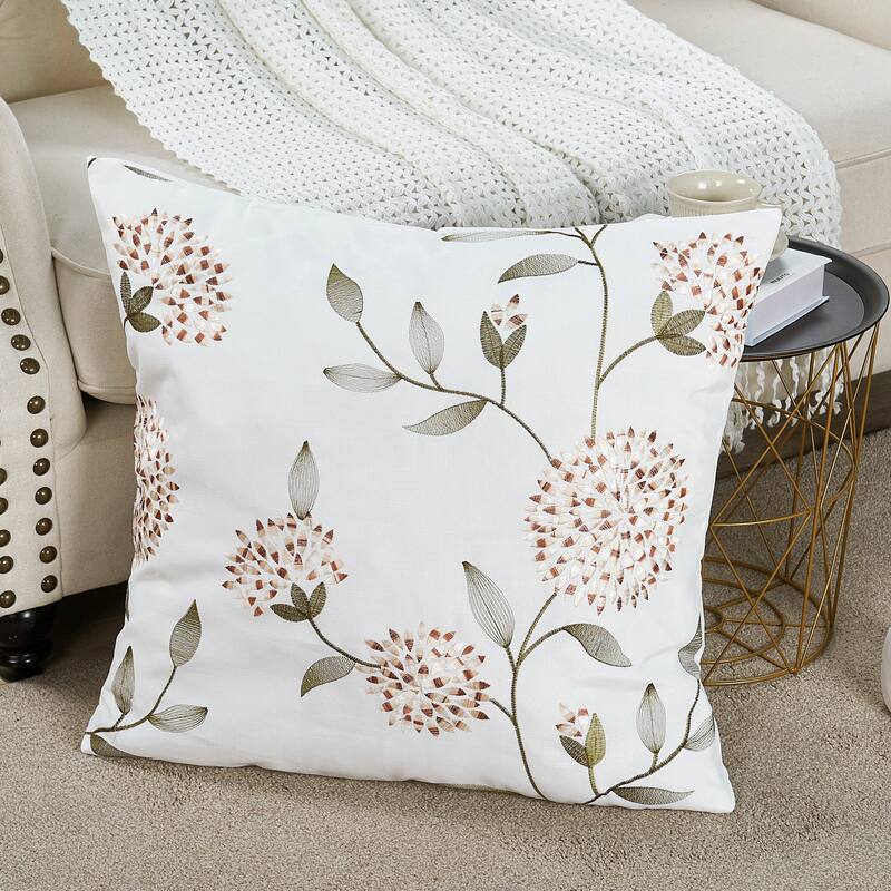 Canvas Pillow Shells with Sunflower Adornments (Set of 2), NO INSERT