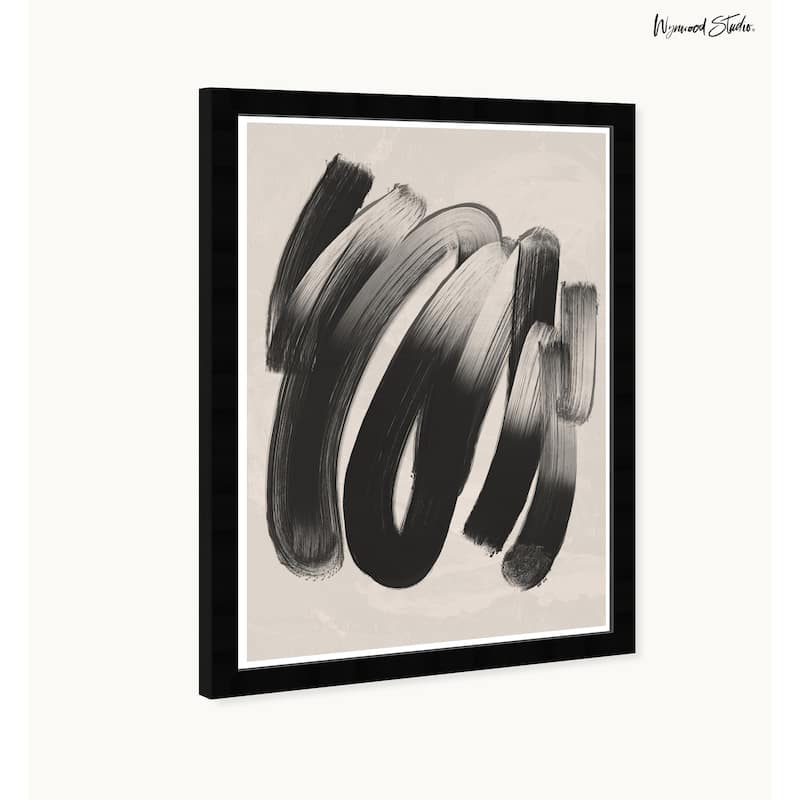 Wynwood Studio Smooth Strokes Framed Boho Minimalist Abstract Prints