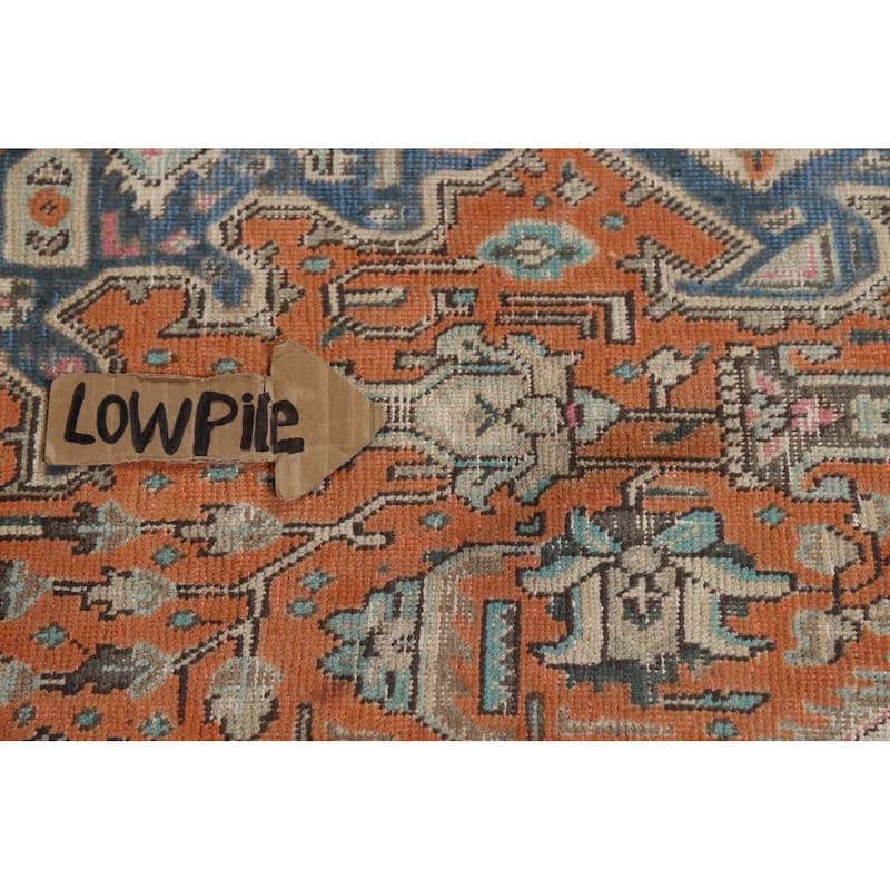Orange Geometric Tabriz Persian Area Rug Hand-Knotted Wool Carpet - 6'3"x 9'6"