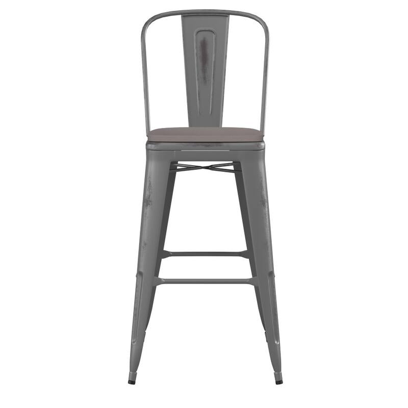 All-Weather Bar Height Stool with Poly Resin Seat