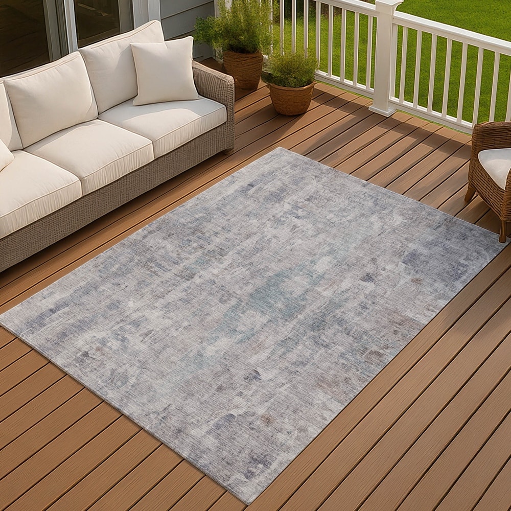 Machine Washable Indoor/ Outdoor Muted Ombre Chantille Rug