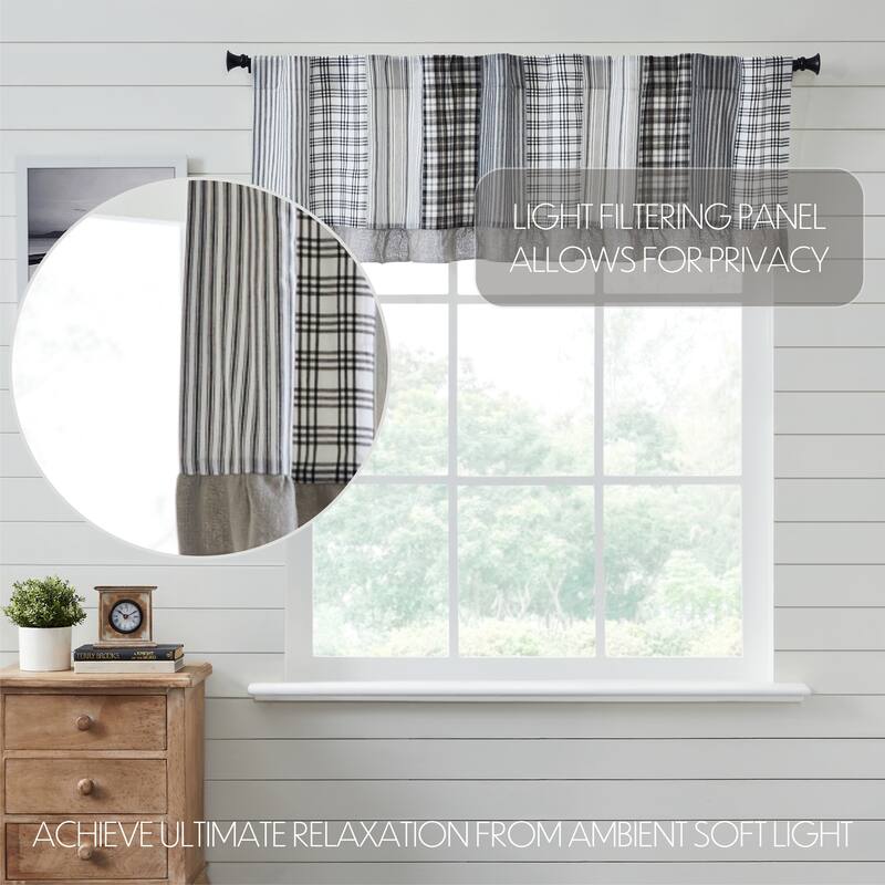 Sawyer Mill Black Patchwork Valance 19x72 - M