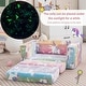 preview thumbnail 4 of 6, 2-in-1 Flip Out Kids Sofa Chair with Detachable Flannel Fabric Cover and Glowing Patterns - 20 x 32 x 16.5 inch (L x W x H)
