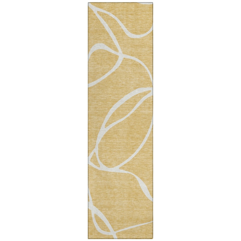 Machine Washable Indoor/ Outdoor Abstract Modern Chantille Rug