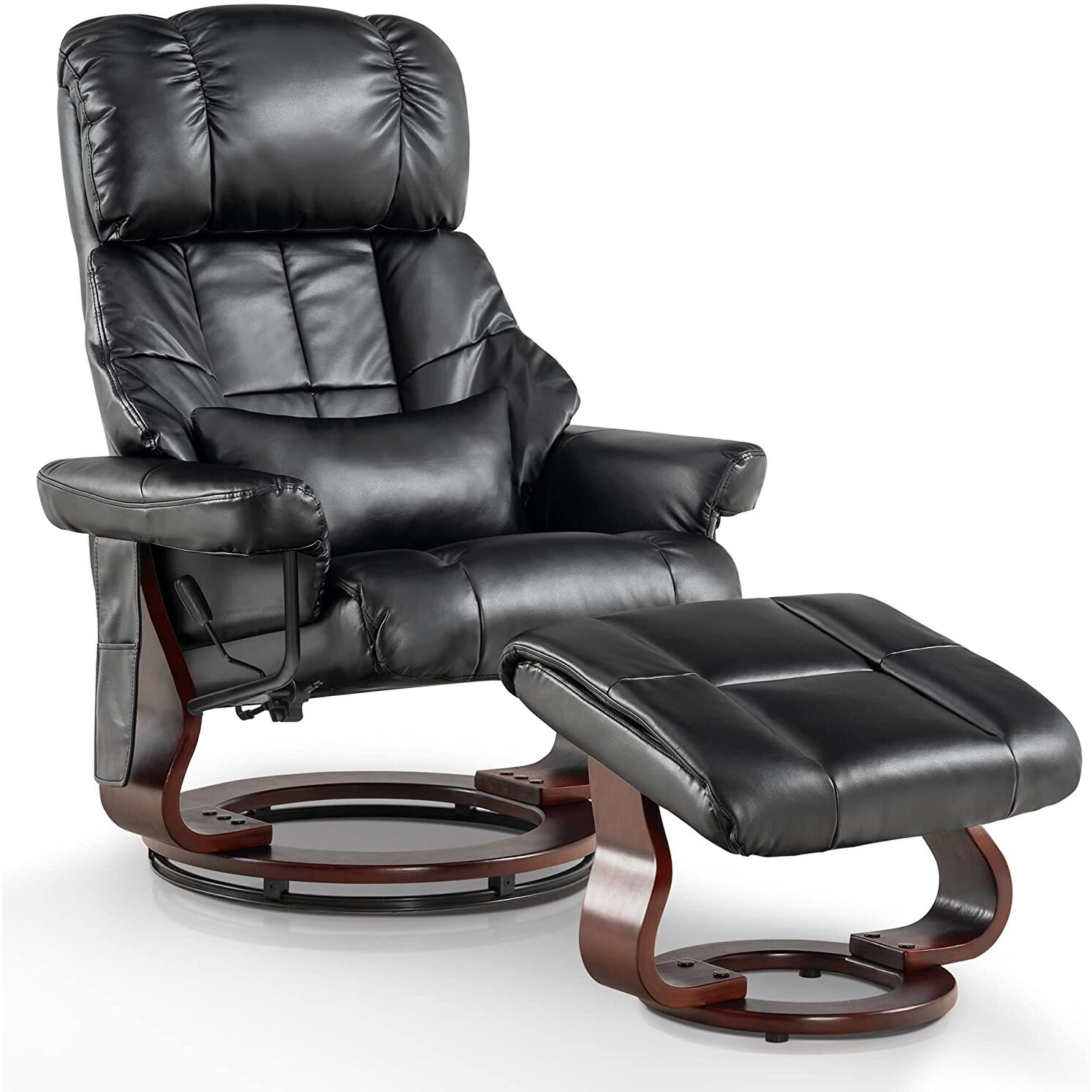 Mcombo stressless recliner with ottoman chair accent recliner chair with vibration massage deals
