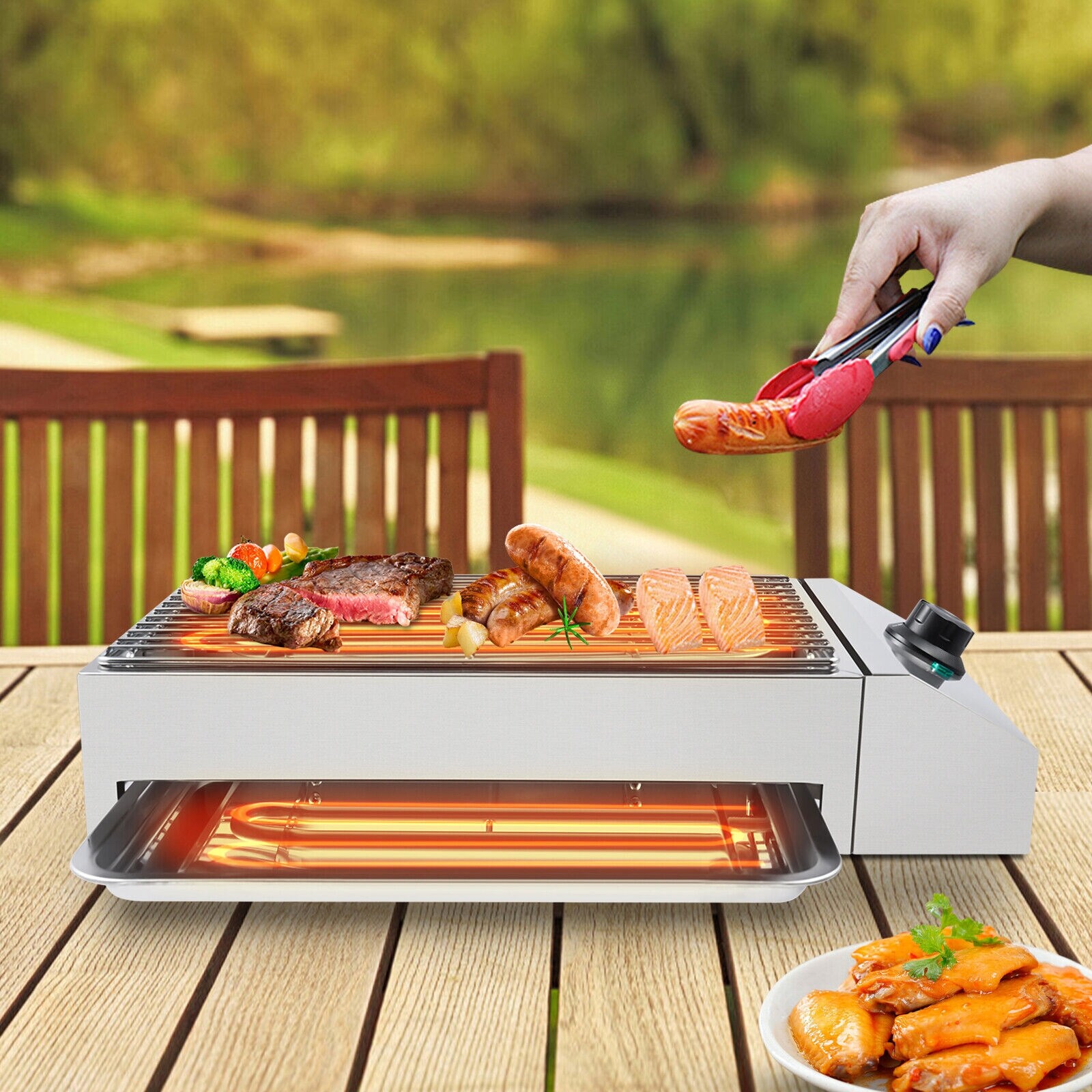 Portable Electric Smokeless Grill with Non Stick Griddle Bed Bath Beyond 41561071