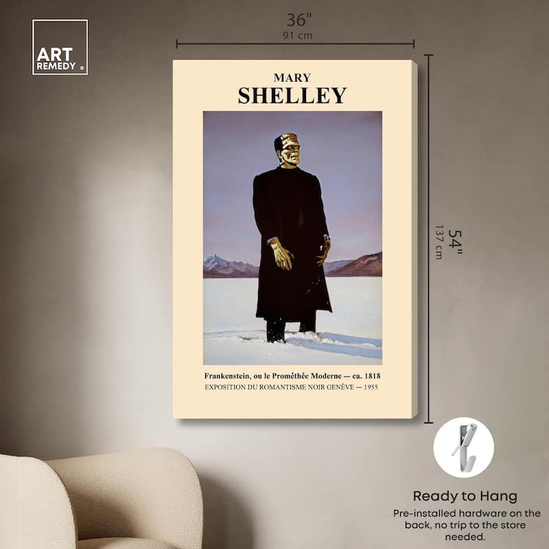 Mary Shelley's Monster Canvas by Art Remedy, Gallery Wrapped