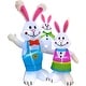 preview thumbnail 1 of 7, Fraser Hill Farm 4-Ft. Tall Bunny Rabbit Family, Outdoor/Indoor Blow Up Spring Inflatable with Lights - 4 ft.