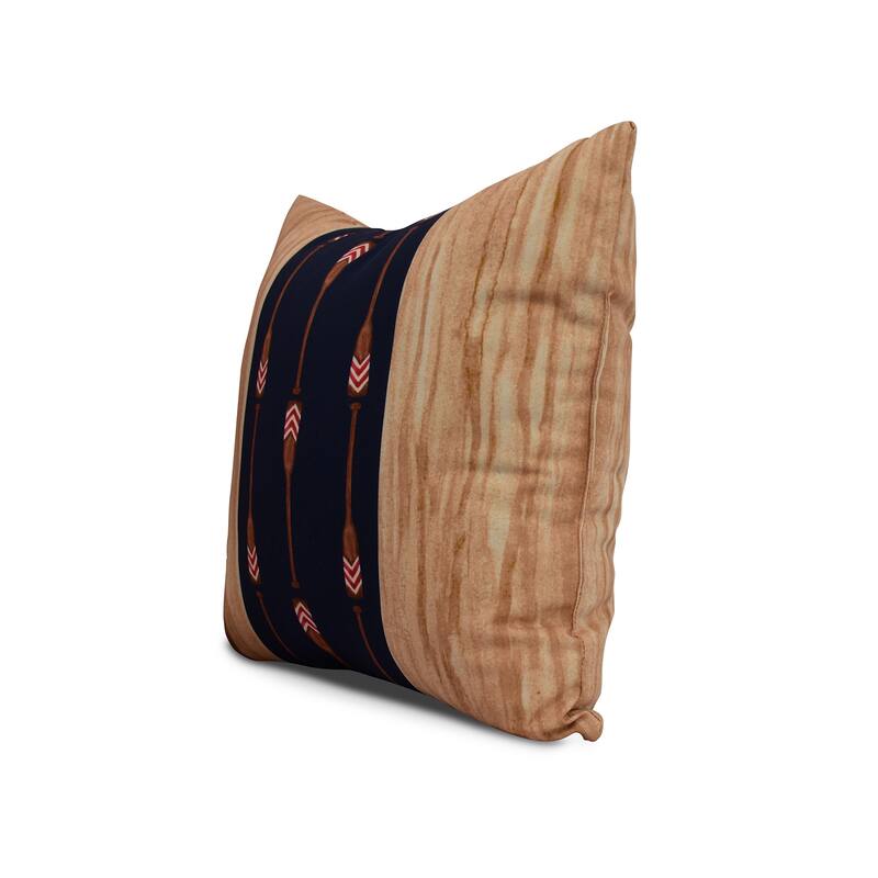 18 x 18 Inch Oar Stripe Center Stripe Print Outdoor Pillow