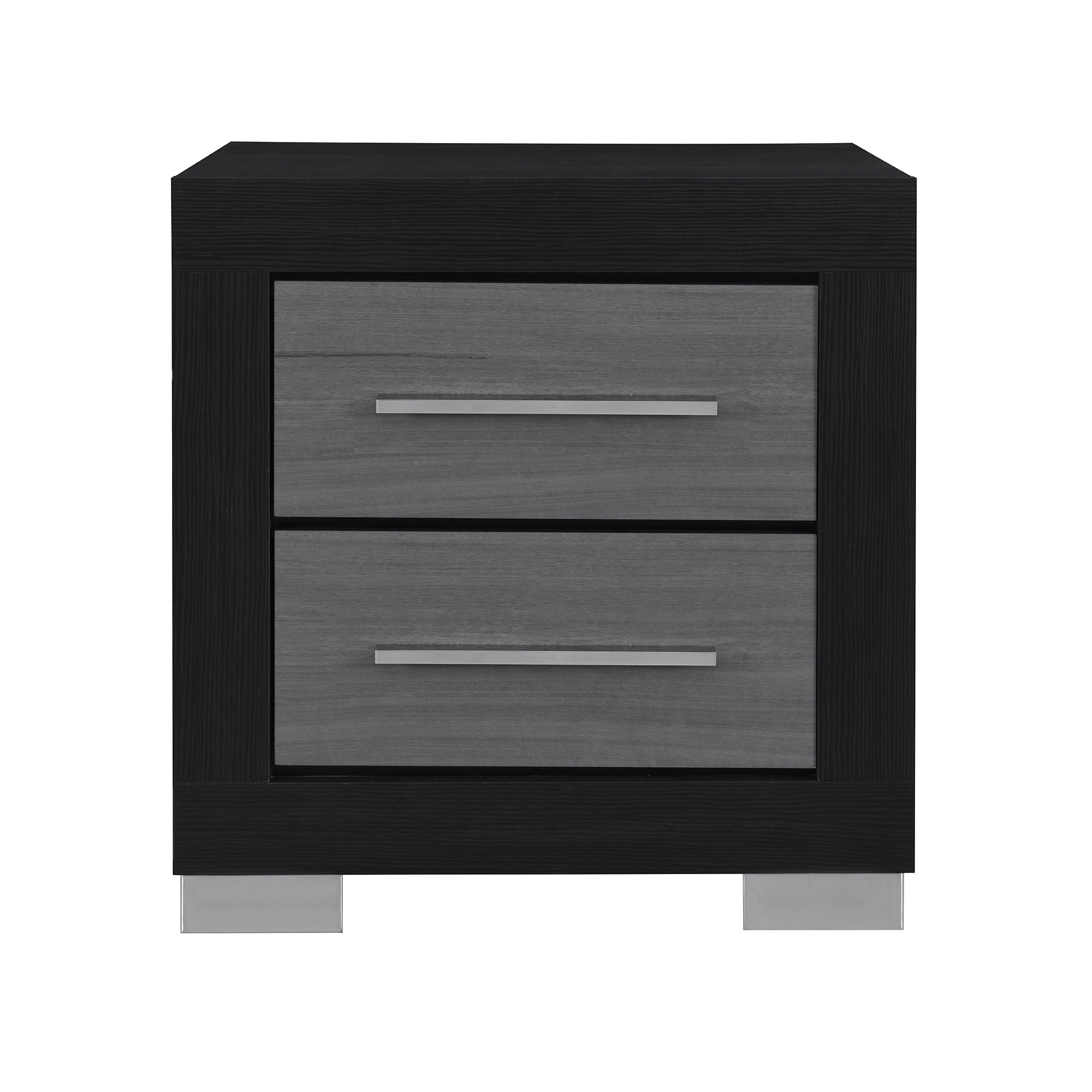 Black and Grey Nightstand with Spacious Drawers