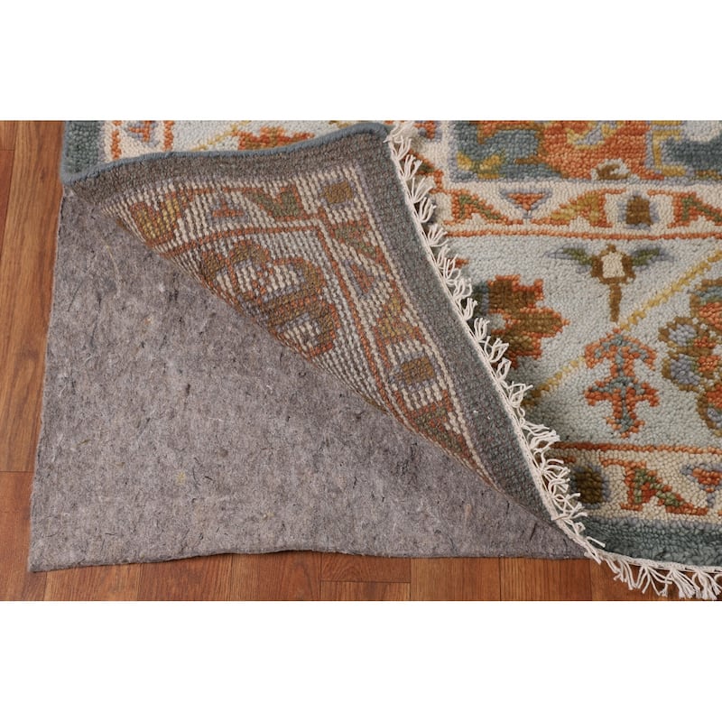 Geometric Grey Heriz Serapi Rug Hand-Knotted Traditional Wool Carpet - 8'1"x 9'11"