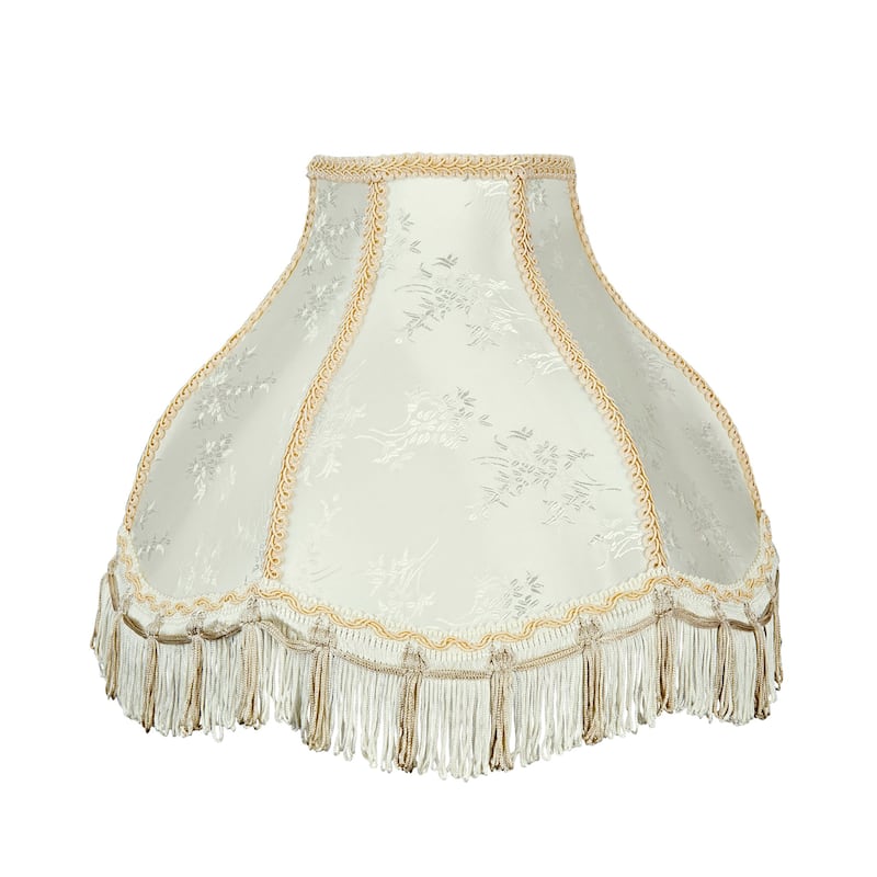 Aspen Creative Ivory Scallop Bell Shape Spider Construction Lamp Shade (5" x 13" x 9 1/2")