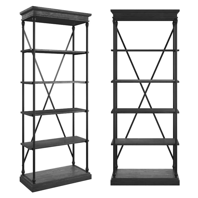 Dubrovnik Cornice Etagere Bookcase - Black