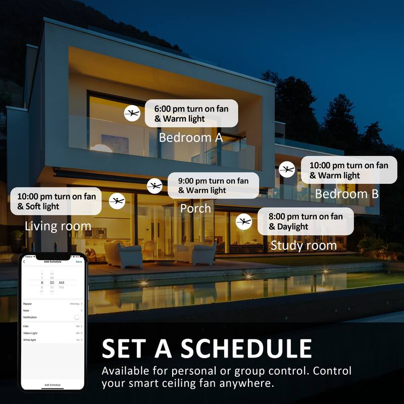 CARRO Joule 56-inch Smart Ceiling Fan with Light and Remote Control-Downrod