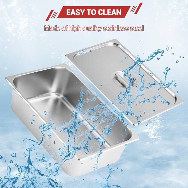 21 QT Electric 1-Pan Commercial Food Warmer Buffet, Countertop Steam Table - N/A