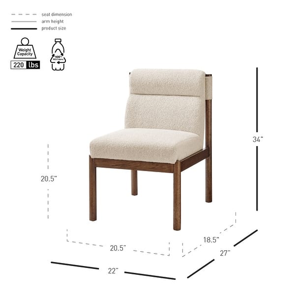 dimension image slide 4 of 5, NPD Furniture Micah Boucle Dining Side Chair
