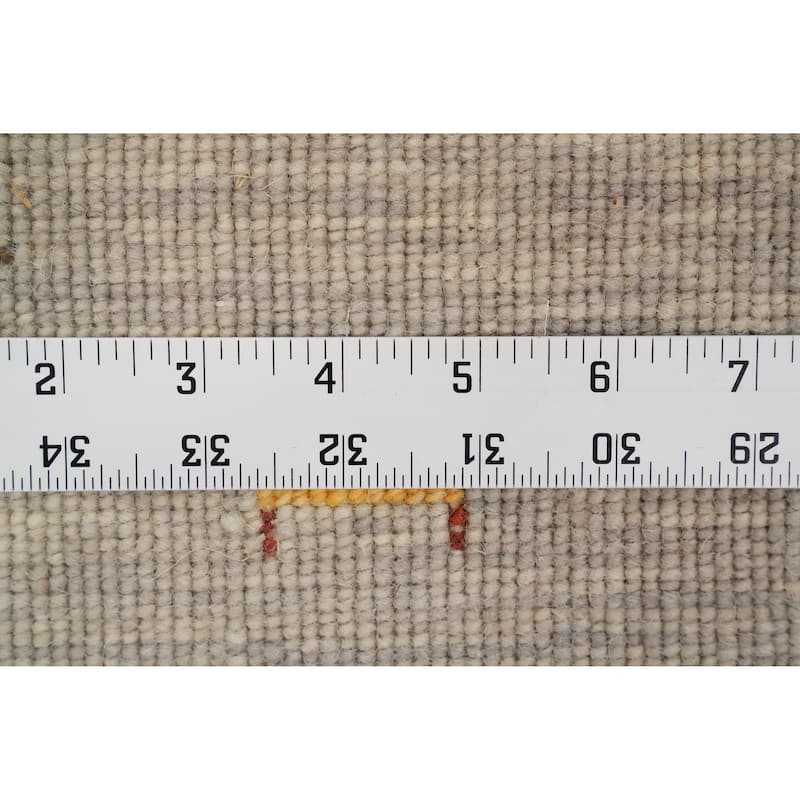 Hand Knotted Oriental 100% Wool Carpet Tribal Animal Pictorial Beige & Ivories Gabbeh Runner Rug - 4' 8'' X 2' 4''