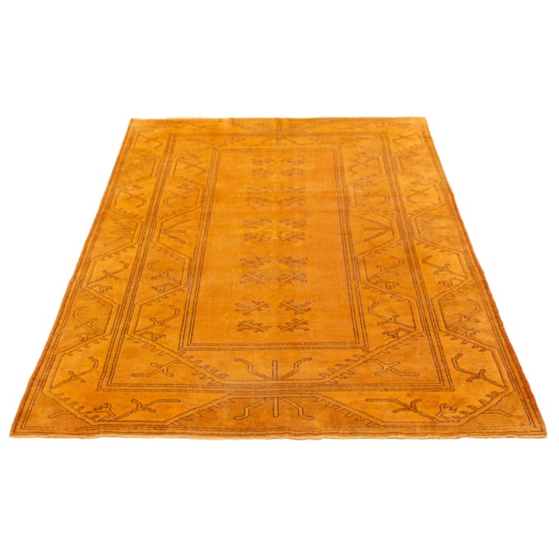 ECARPETGALLERY Hand-knotted Color Transition Light Orange Wool Rug - 6'5 x 9'0