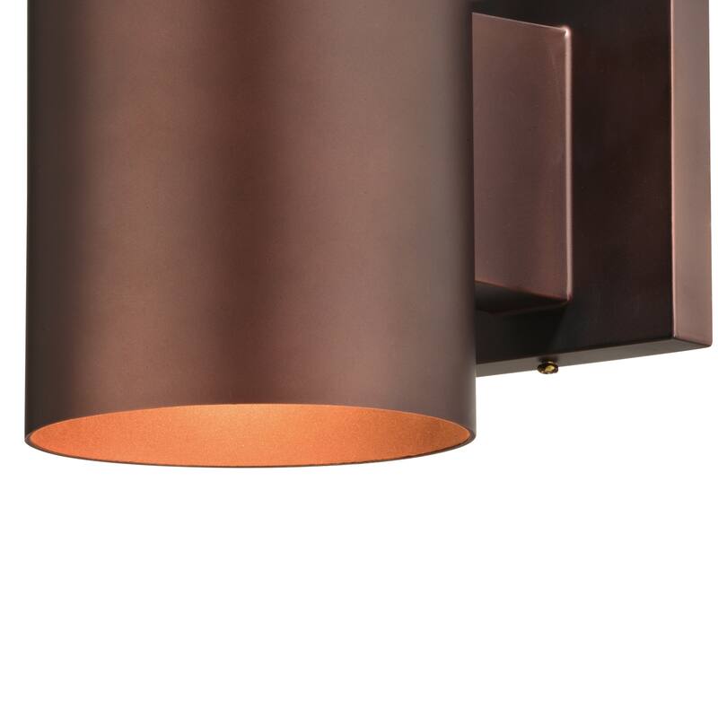 Chiasso Aluminum 1 Light Bronze Dark Sky Cylinder Outdoor Wall Lantern - 5-in W x 7.25-in H x 8-in D