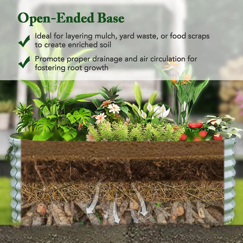 Gymax Raised Garden Bed Kit Planter Raised Garden Boxes Outdoor 65'' x
