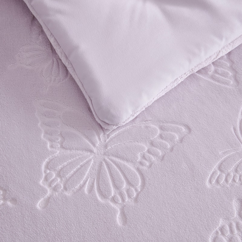 Betsey Johnson Butterfly Embossed Purple Comforter Set