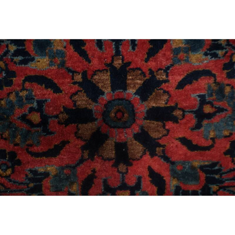 Hand Knotted Oriental 100% Wool Carpet Traditional Floral Pink Sarouk Area Rug - 13' 3'' X 10' 3''