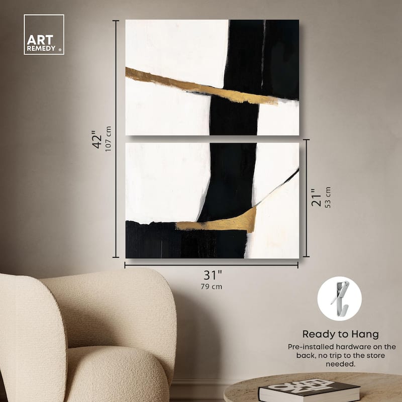 Weight of Black II Canvas Set of 2 by Art Remedy, Gallery Wrapped