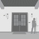 preview thumbnail 6 of 6, Hunter Ivory Dusk Outdoor Black Wall Light - Modern/Contemporary, Cottage - Front Porch, Patio, Garage