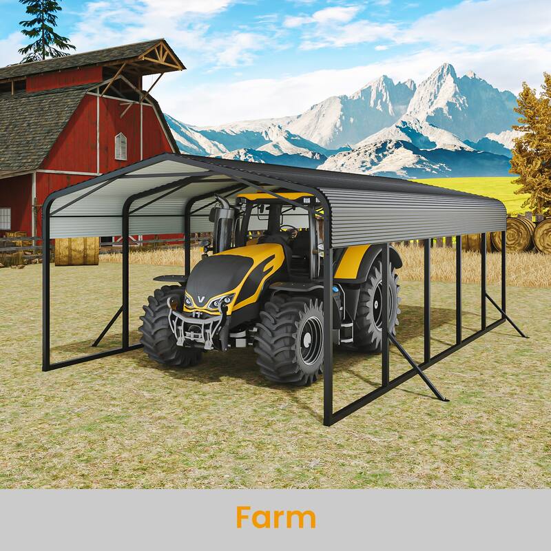 GDF Studio - Ironhaven Pro Industrial 15 x 25 FT Metal Carport