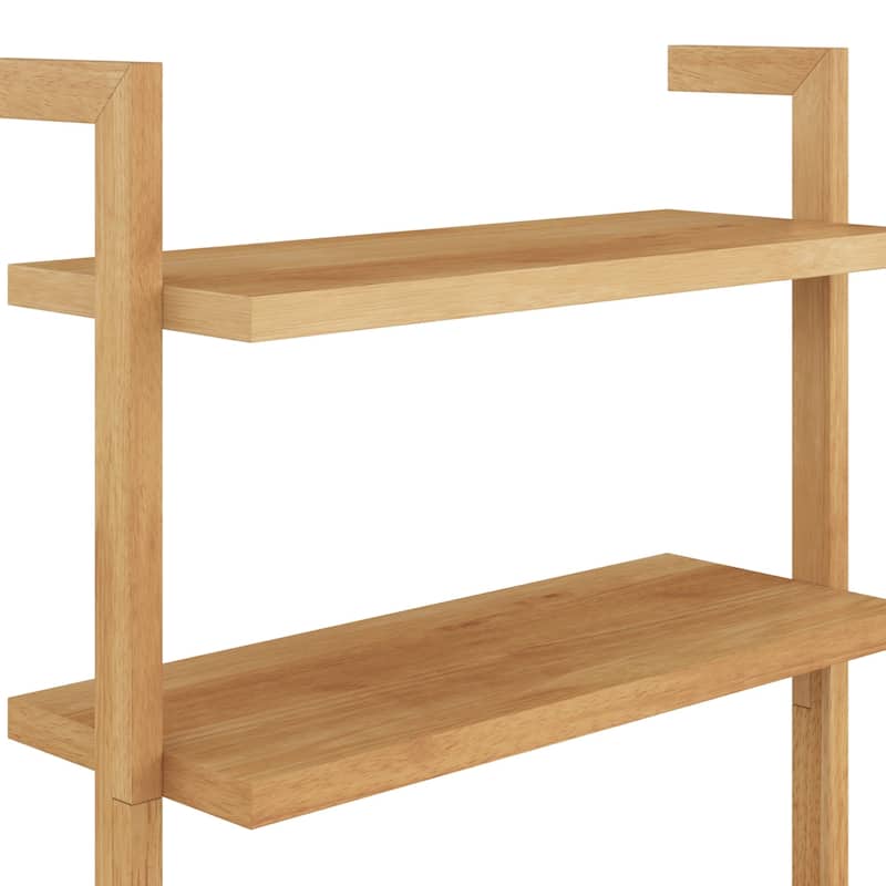 Beacon Boho Rustic 5 Tier Bookshelf, Wall Mounted Solid Wood Bookcase