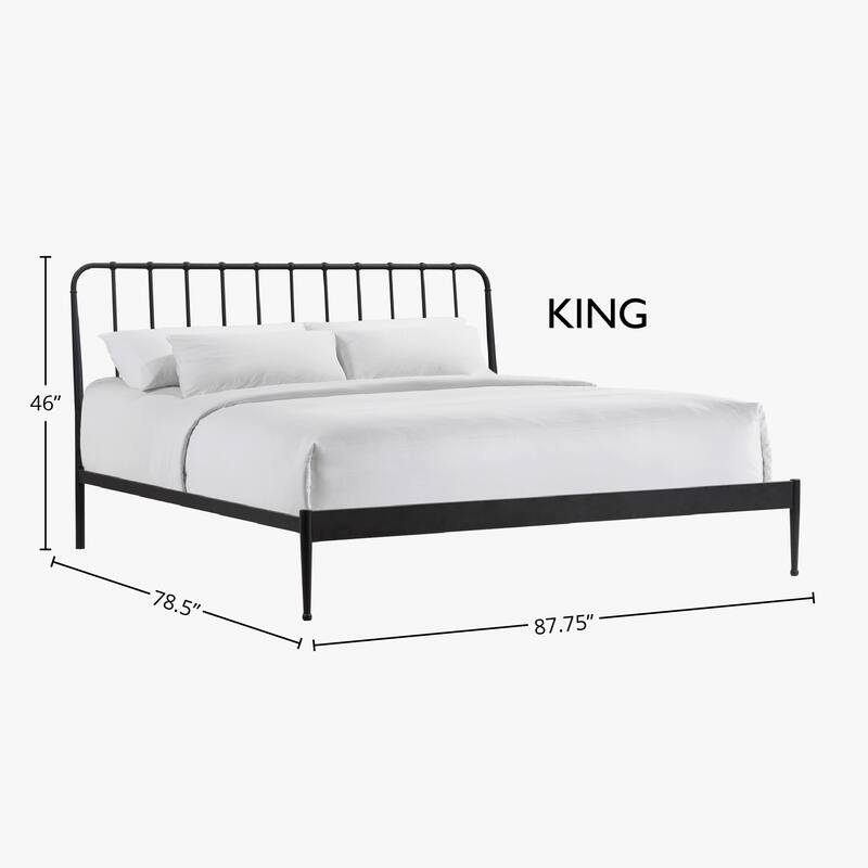 Intercon Farmhouse Metal Panel Bed, Black