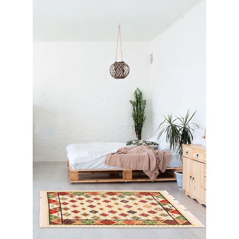 Ankara FW Cream Kilim 5'5" x 7'8" - 5'5 x 7'8