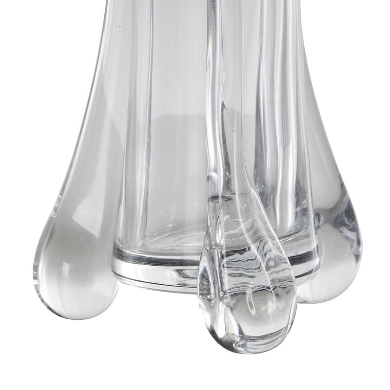 Glass Abstract Fluted Tulip Decorative Vase - Clear - Roche River Decor
