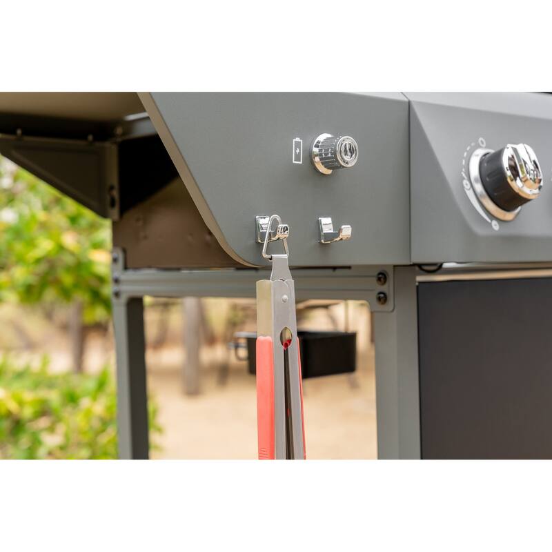 Megamaster 4-Burner Propane Gas Grill with Side Tables & 2 Hooks