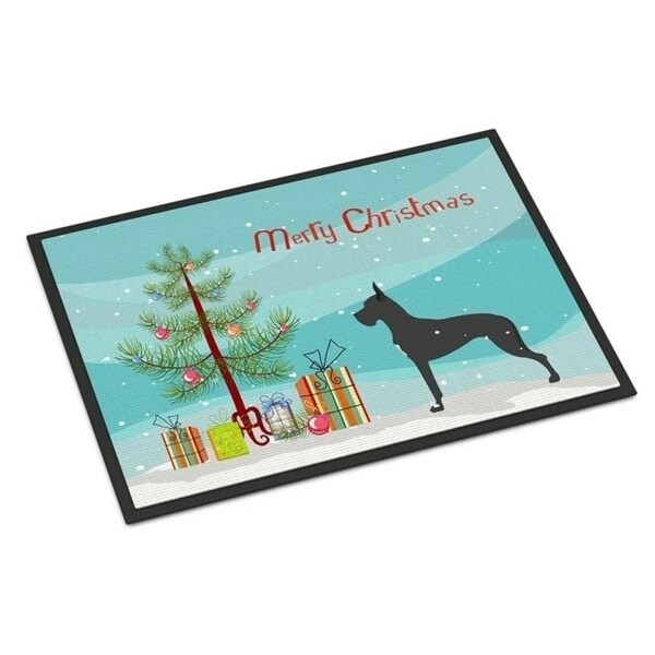Carolines Treasures BB2993MAT Great Dane Merry Christmas Tree Indoor or Outdoor Mat 18x27