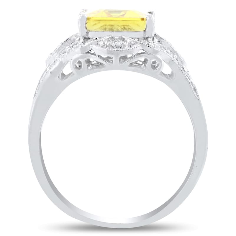 Auriya Platinum 5 1/3ct Sapphire and 3/8ct TDW Diamond Ring