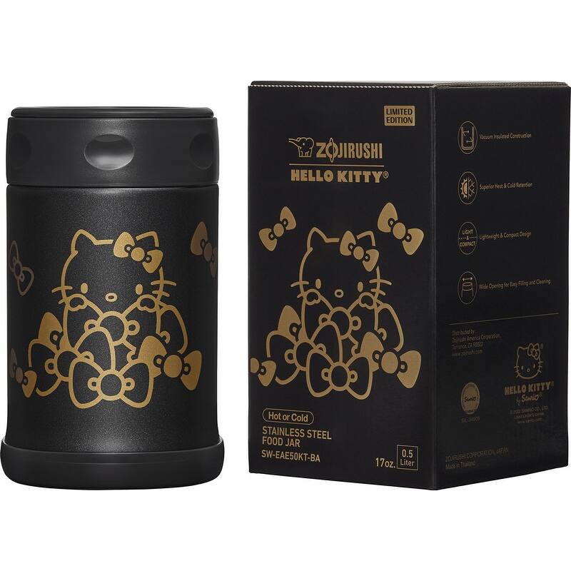 Hello, Kitty Stainless Steel Food Jar - Black