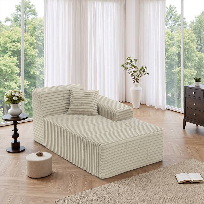 Plush Oversized L-Shape Chaise Lounge