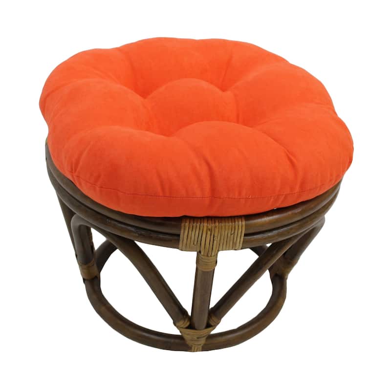 18-inch Round Microsuede Footstool/Ottoman Cushion (Cushion Only) - 18 x 18 - Tangerine Dream