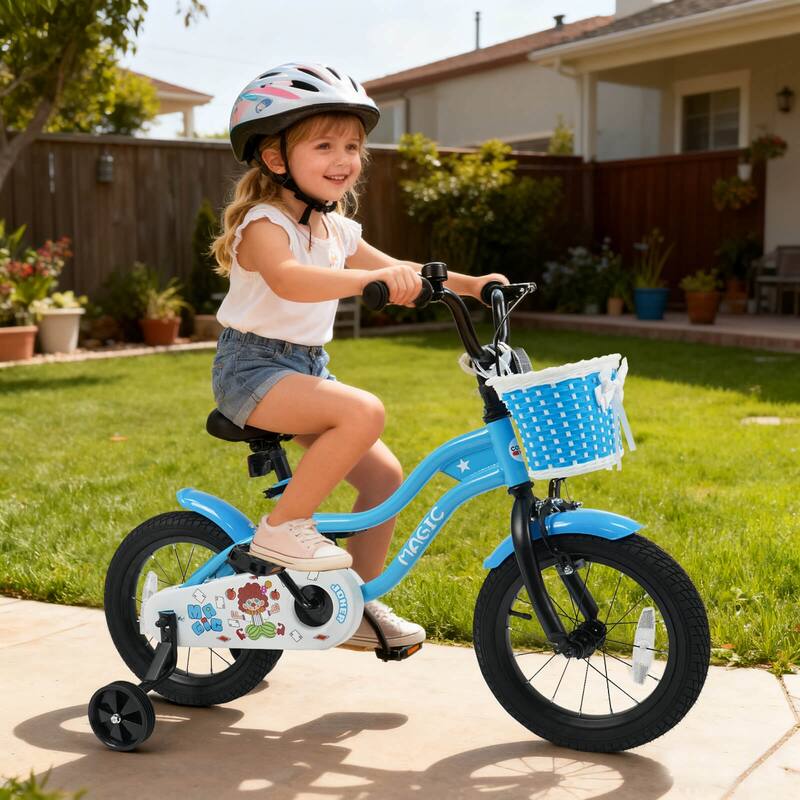 Costway 12”/14”/16”/18” Kids Bike with Training Wheels, Basket, Hand & - See Details