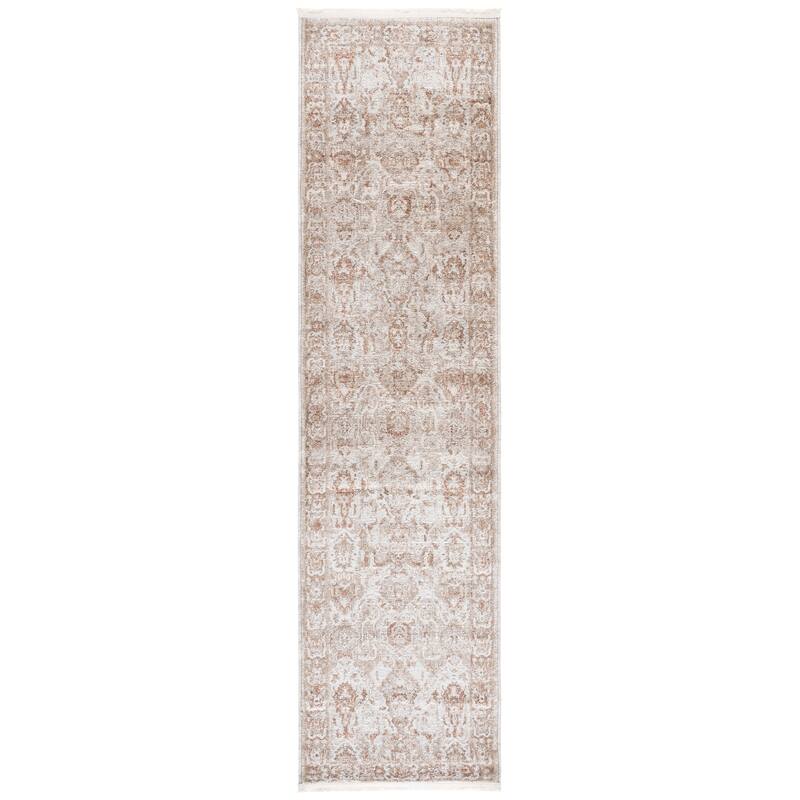 SAFAVIEH Kendal Magdolna Traditional Rug - 2' x 8' Runner - Ivory/Rust Beige