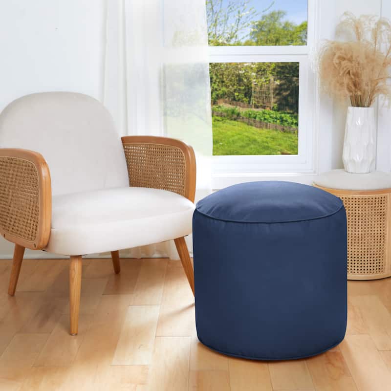 Sorra Home Sunbrella Round Bean Pouf - 20 x 20 x 18 - Canvas Navy
